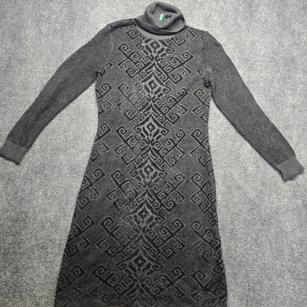 Lauren Ralph Lauren Turtleneck Sweater Dress Womens Small Charcoal Black Knit